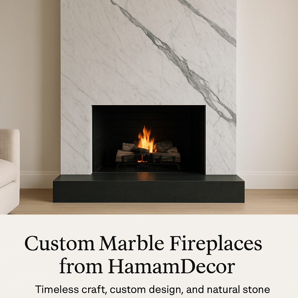 Marble Fireplaces by HamamDecor: Timeless Craft, Custom Design, and Natural Stone Perfection