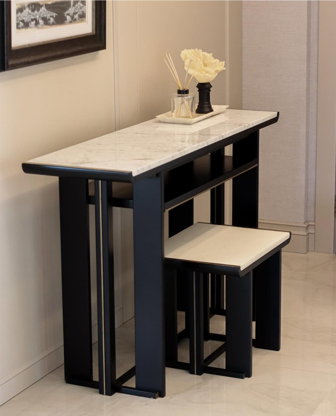 Our Custom Project For Interior Designer - Carrara Marble – A Timeless Choice for Custom Console Tables