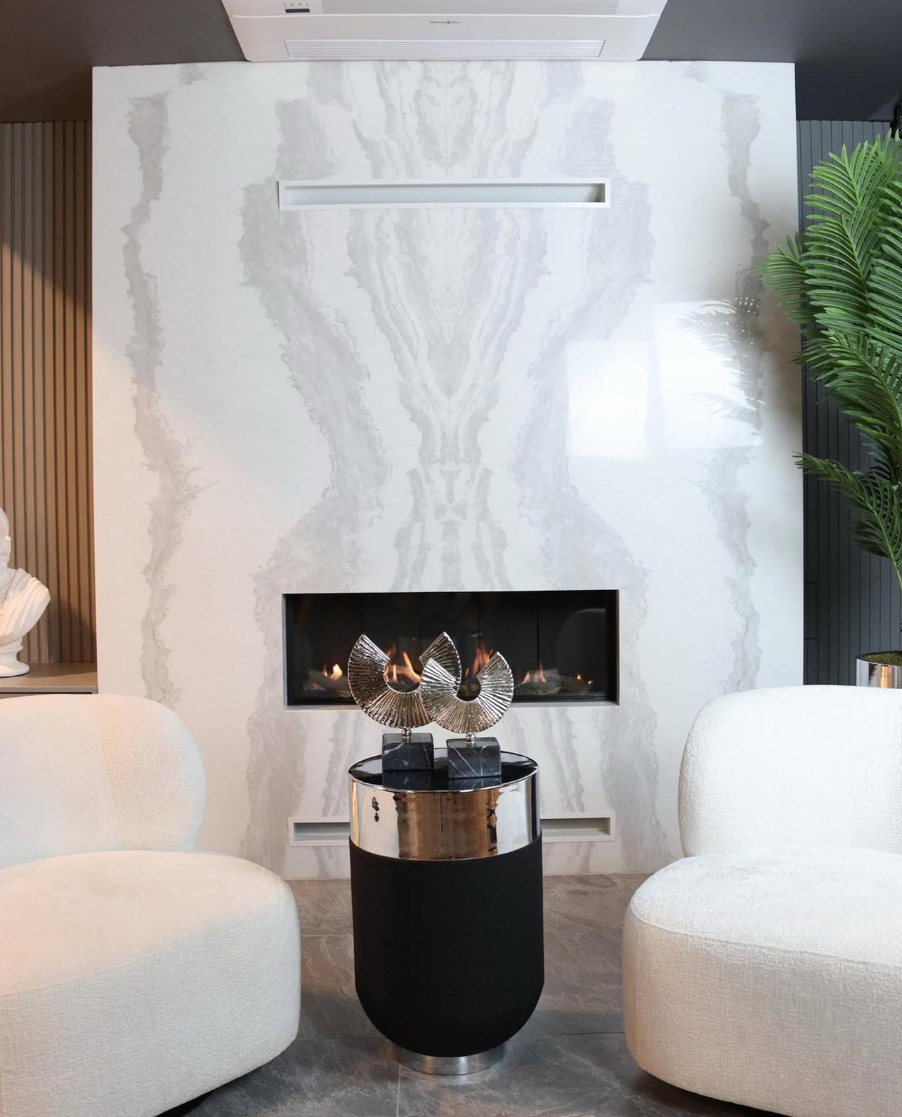 Our Custom Project For Interior Designer - Volakas Marble – A Timeless Choice for Custom Fireplace Design