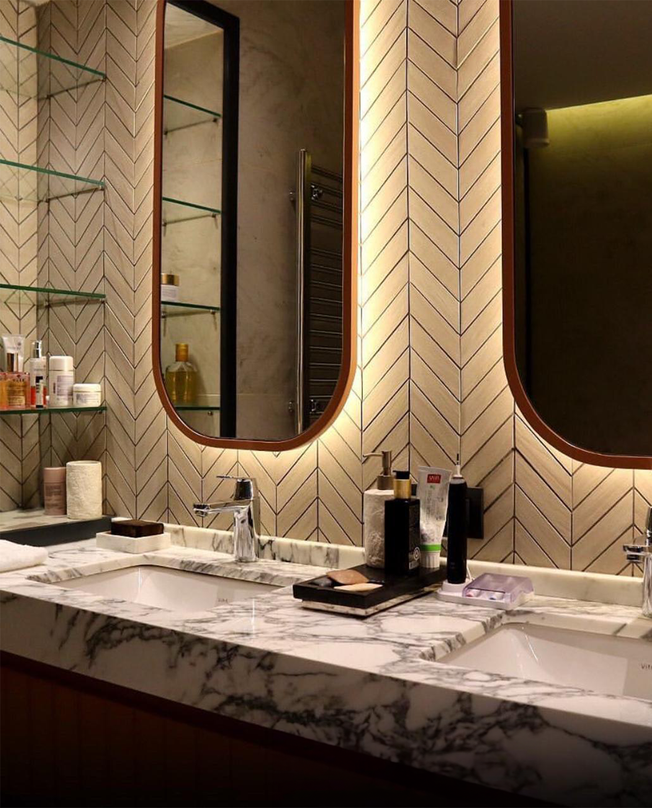 Our Custom Project For Interior Designer - Italian Arabescato Marble – A Timeless Choice for Custom Bathroom Countertop Design