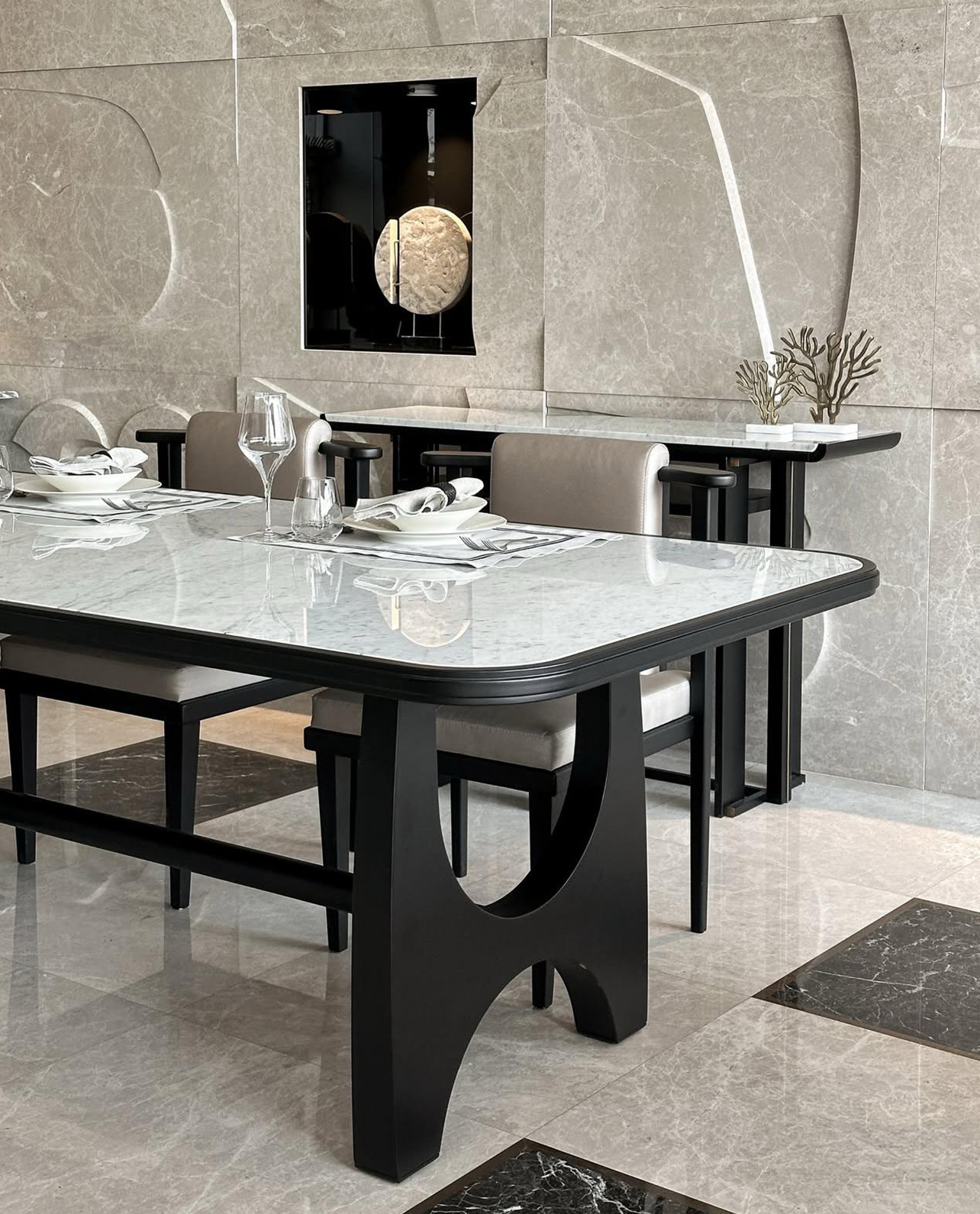 Our Custom Project For Interior Designer - Carrara Marble – A Timeless Choice for Custom Dining & Console Tables
