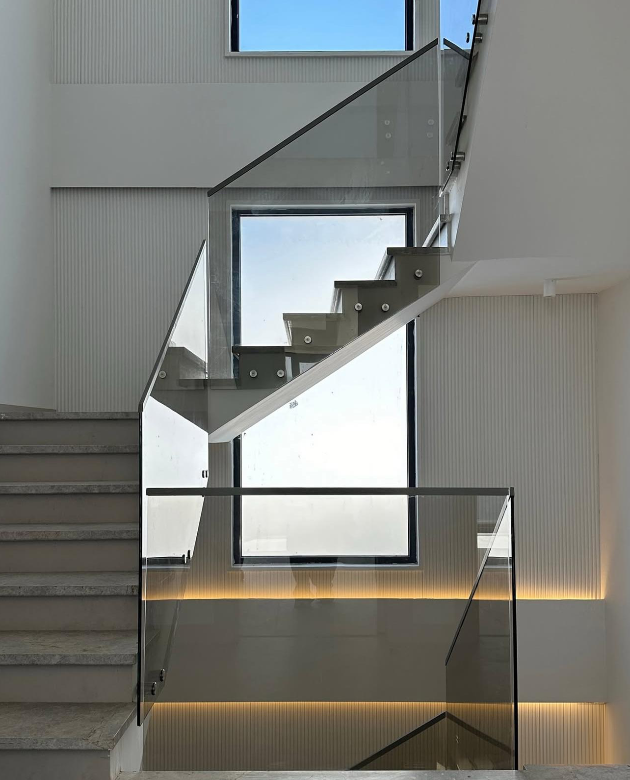 Our Custom Project For Interior Designer - Tundra Grey Marble – A Sophisticated Choice for Custom Staircase Cladding
