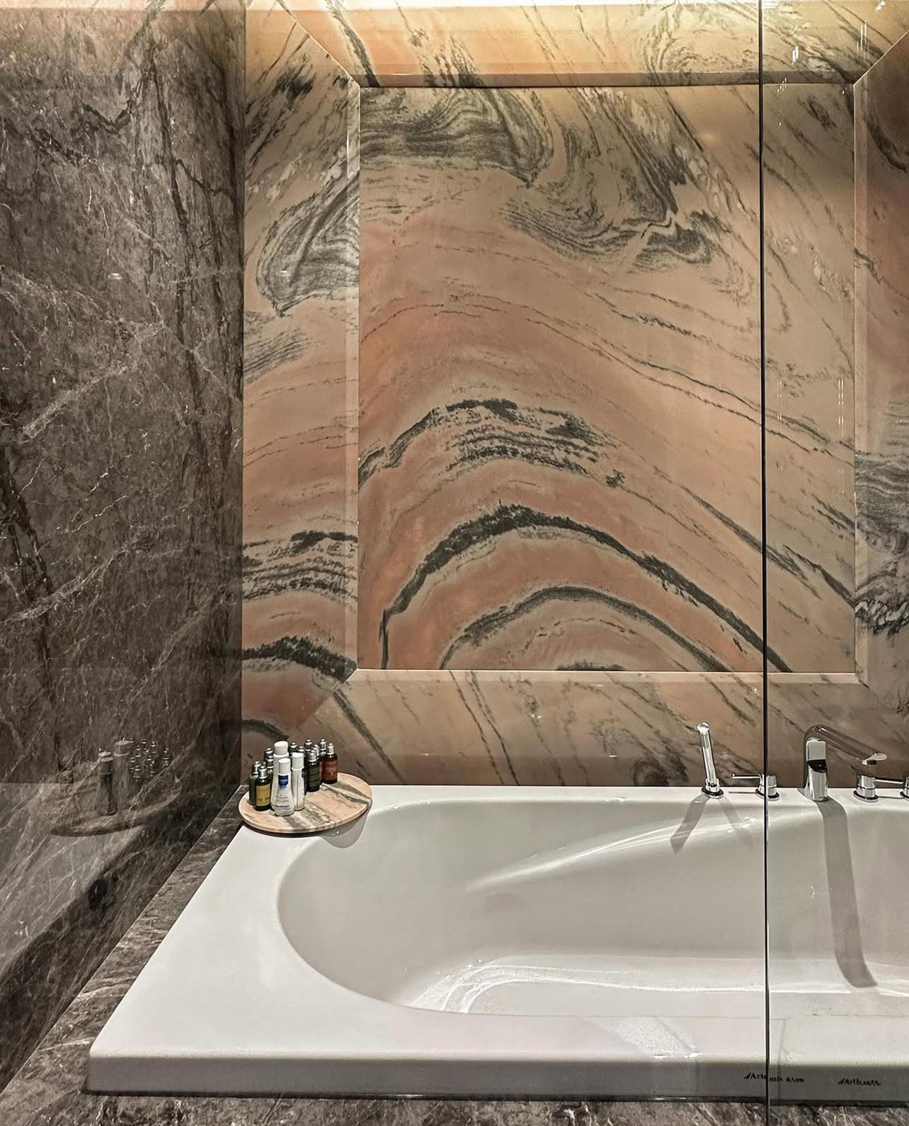 Our Custom Project For Interior Designer - Agora, Rolex & Pinkwave Marble – A Luxurious Choice for Custom Bathroom Design