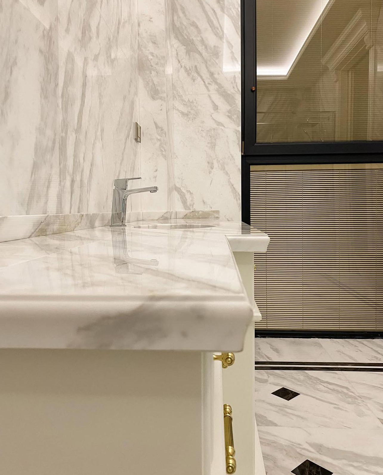 Our Custom Project For Interior Designer - New Wave & Bruno Perla Marble – A Luxurious Choice for Custom Bathroom Design