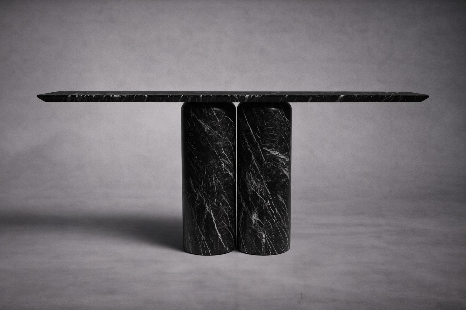 Bullet Alexander Black Marble Console Table