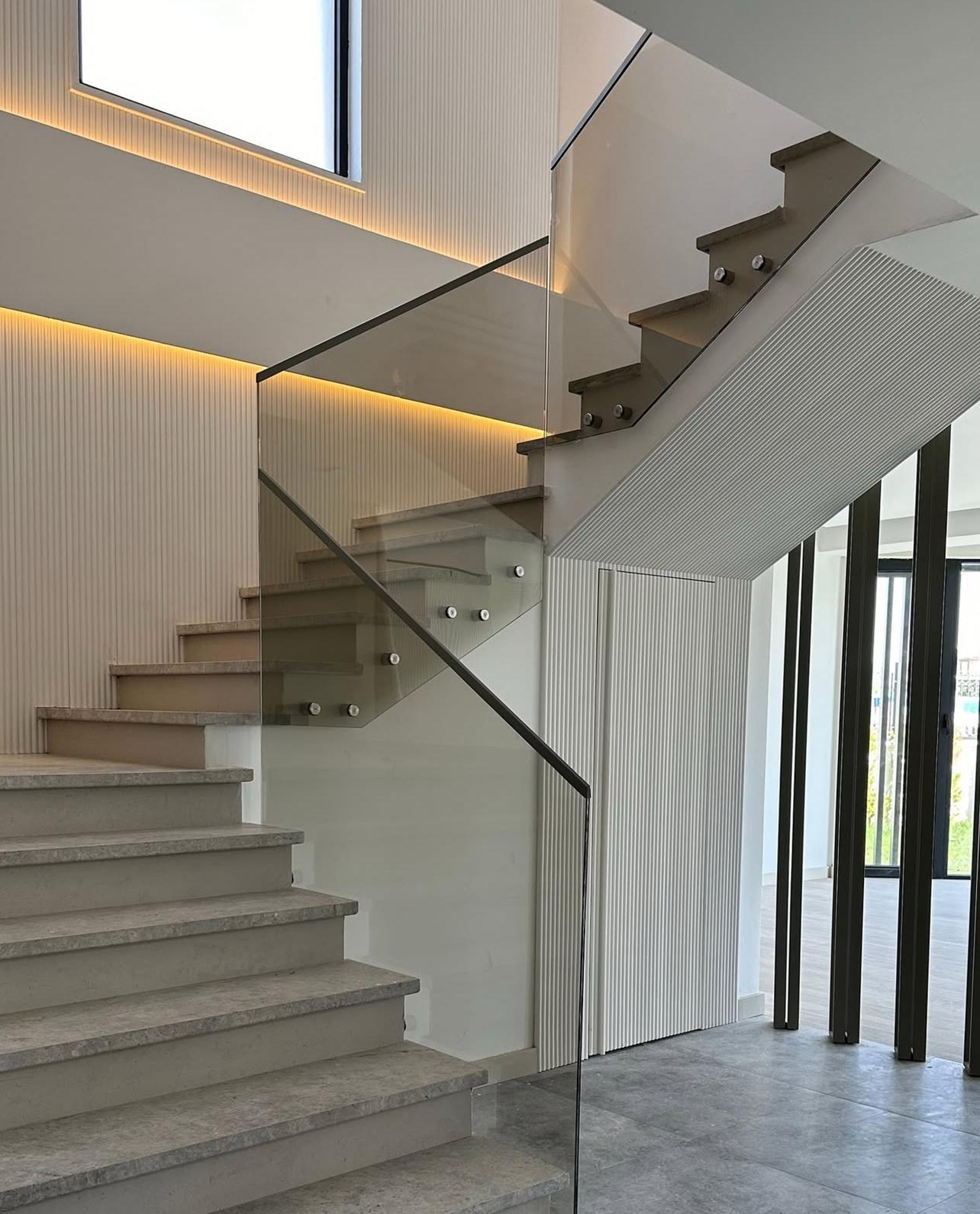 Our Custom Project For Interior Designer - Tundra Grey Marble – A Sophisticated Choice for Custom Staircase Cladding