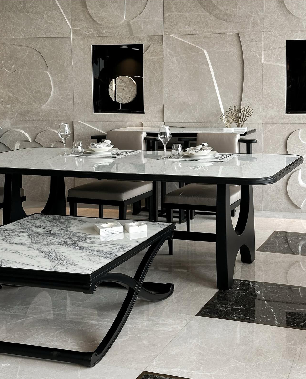 Our Custom Project For Interior Designer - Carrara Marble – A Timeless Choice for Custom Dining & Console Tables