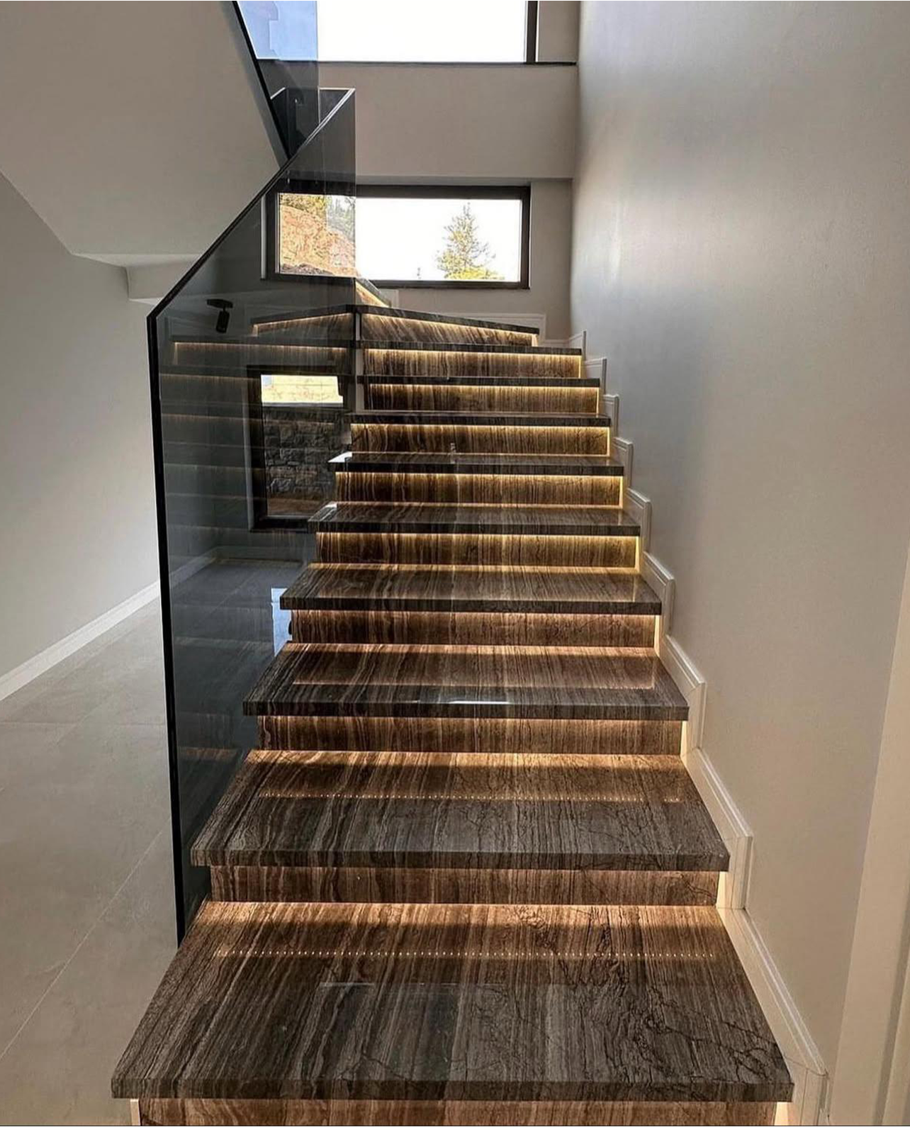 Our Custom Project For Interior Designer - Silver Fantasy Marble – A Luxurious Choice for Custom Staircase Cladding