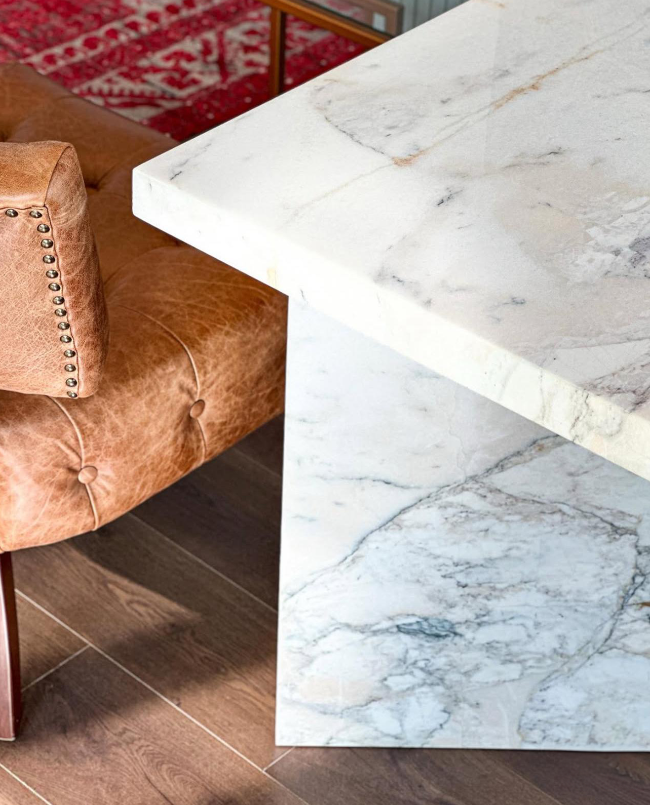 Our Custom Project For Interior Designer - Violet Marble – A Luxurious Choice for Custom Office Desk Design