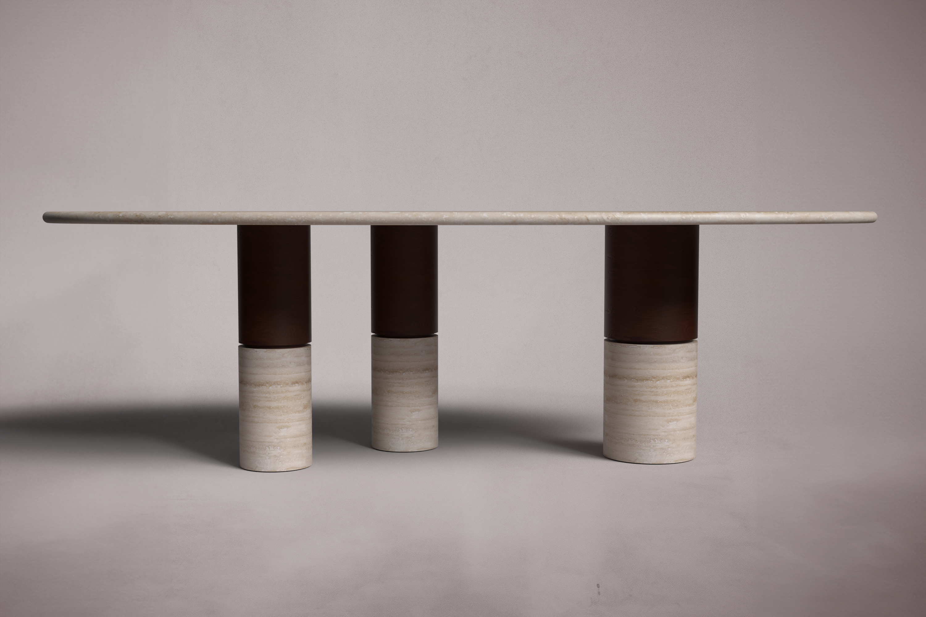 Earthline Travertine Oval Dining Table
