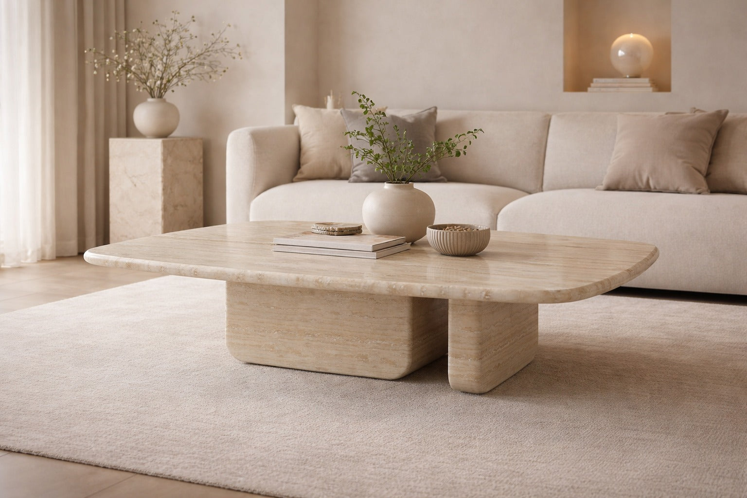 Liya Travertine Coffee Table