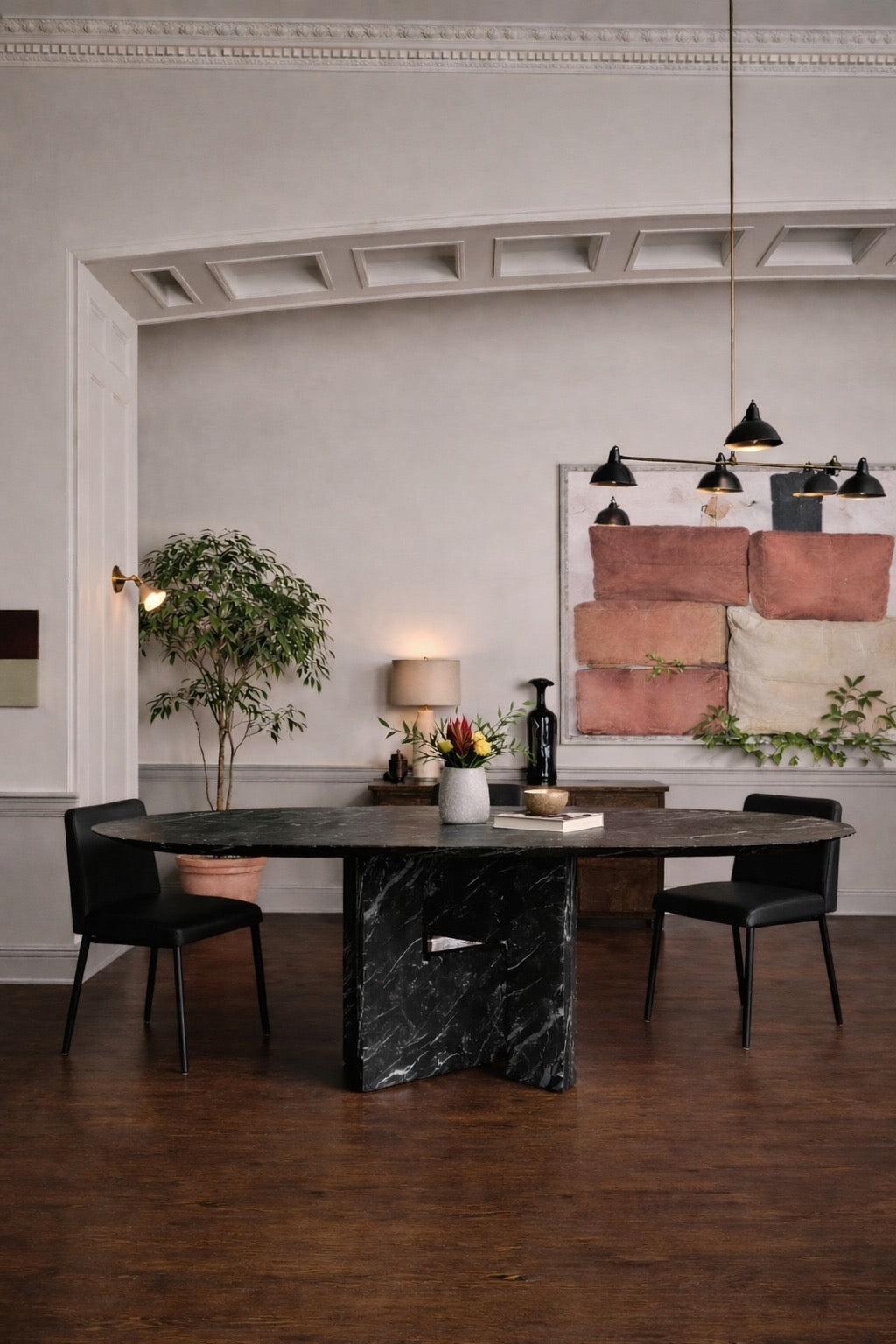Pietra Tre Italienischer Carrara Marmor Ovaler Esstisch