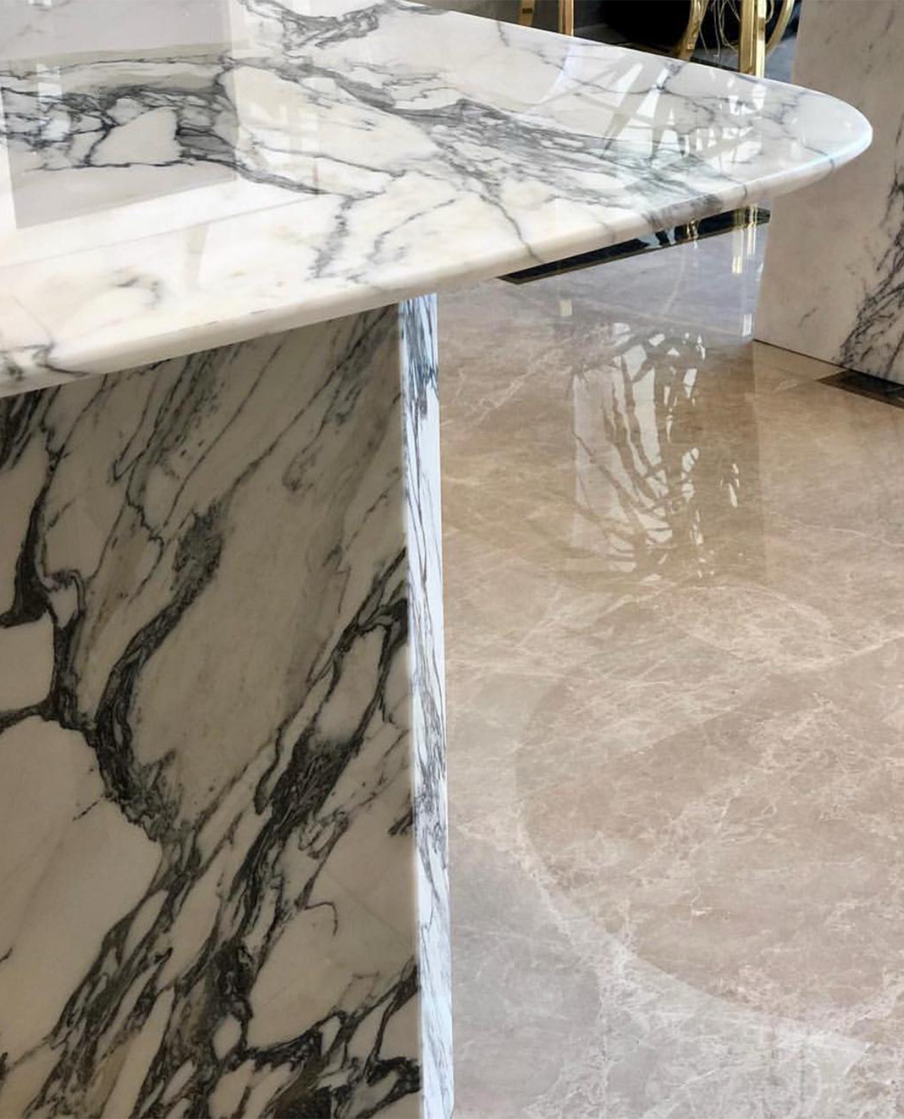 Our Custom Project For Interior Designer - Italian Arabescato Marble – A Luxurious Choice for Hotel Lobby Decorative Table Design