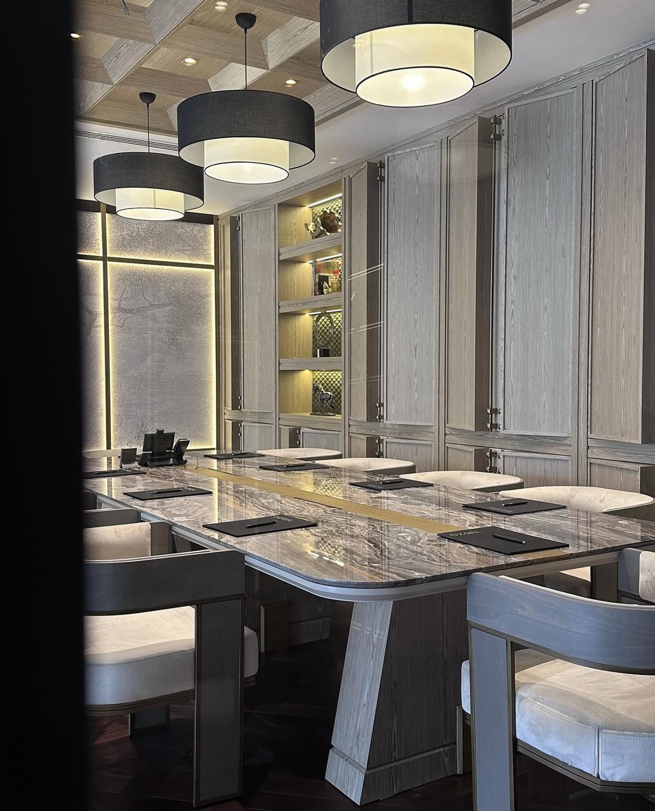 Our Custom Project For Interior Designer - Grigio Versilia Marble – A Sophisticated Choice for Custom Meeting Room Tables