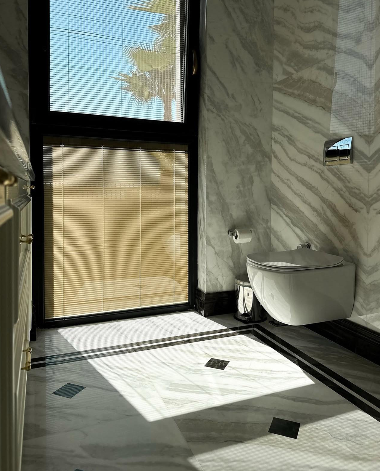 Our Custom Project For Interior Designer - New Wave & Bruno Perla Marble – A Luxurious Choice for Bathroom Flooring & Wall Cladding