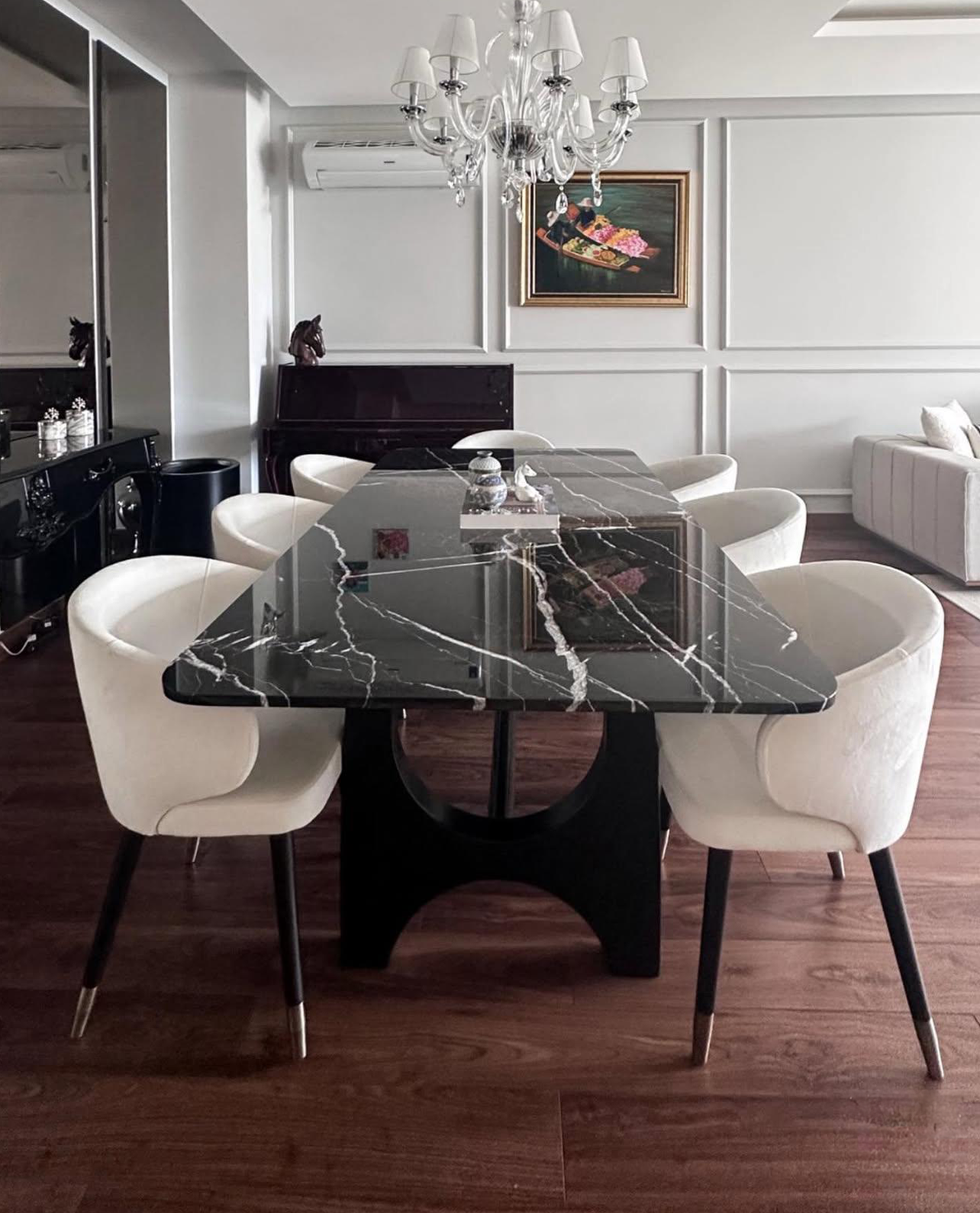 Our Custom Project For Interior Designer - Alexander Black Marble – A Sophisticated Choice for Custom Dining Table Design