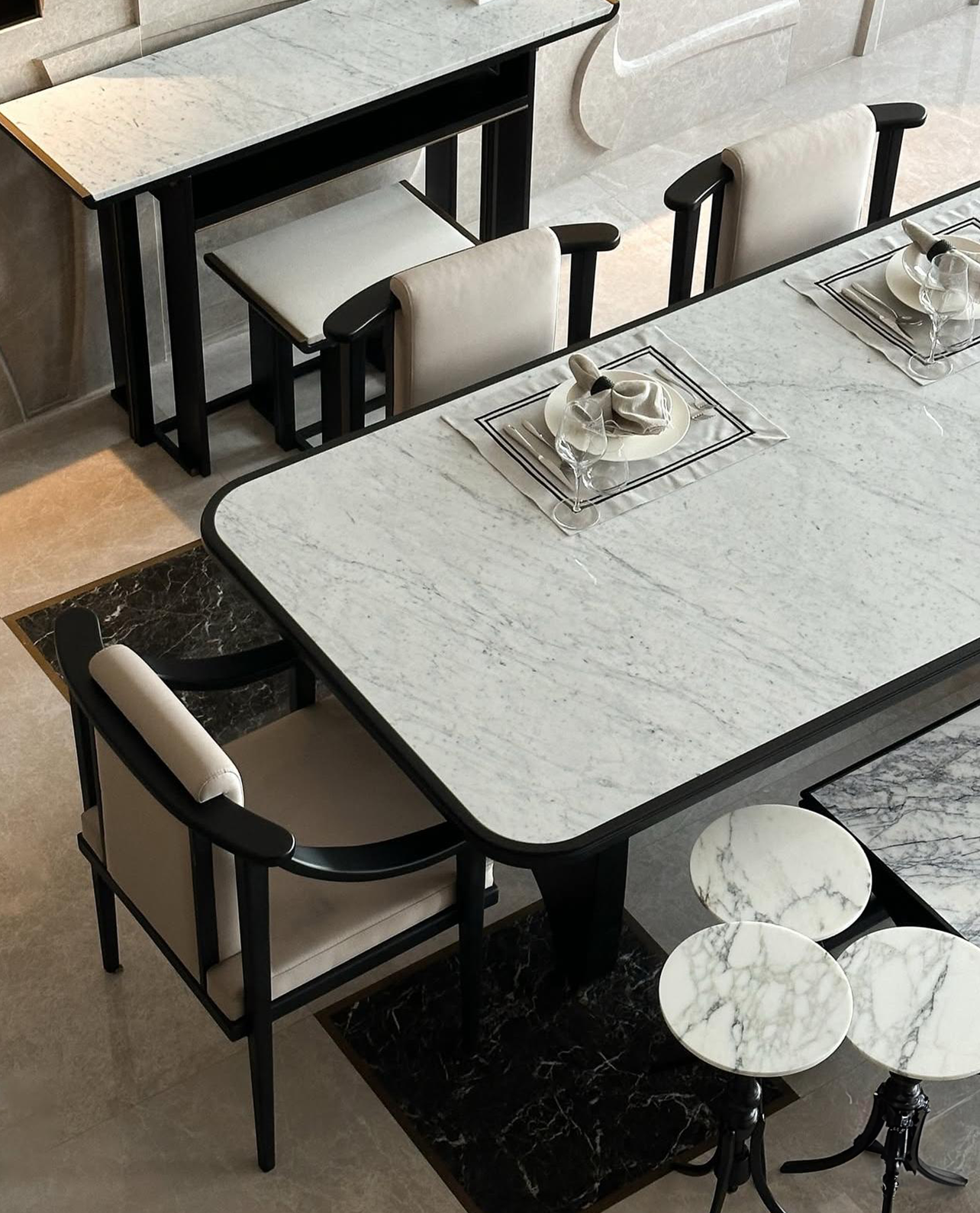 Our Custom Project For Interior Designer - Carrara Marble – A Timeless Choice for Custom Dining & Console Tables