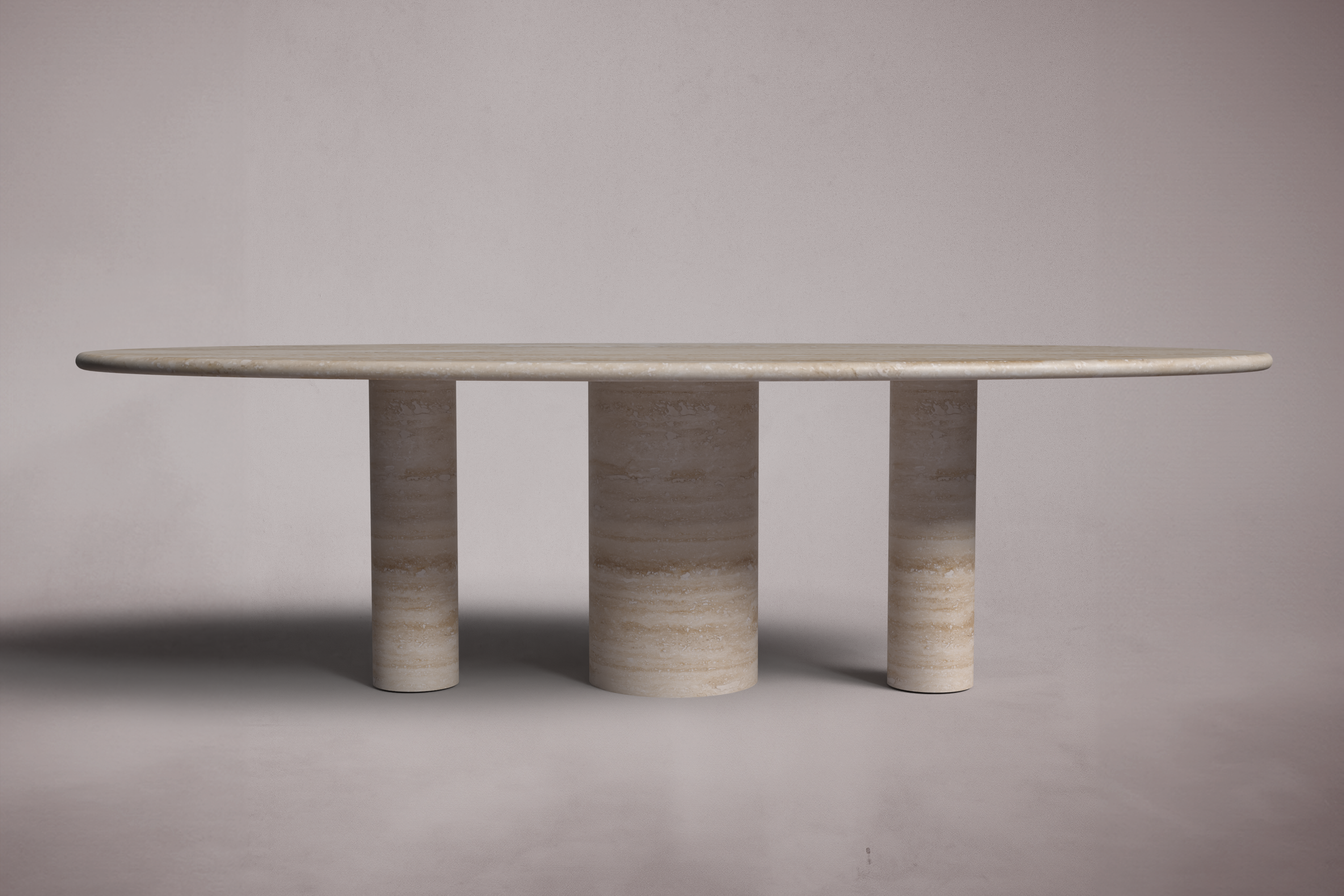 Pietra Tre Travertine Oval Dining Table