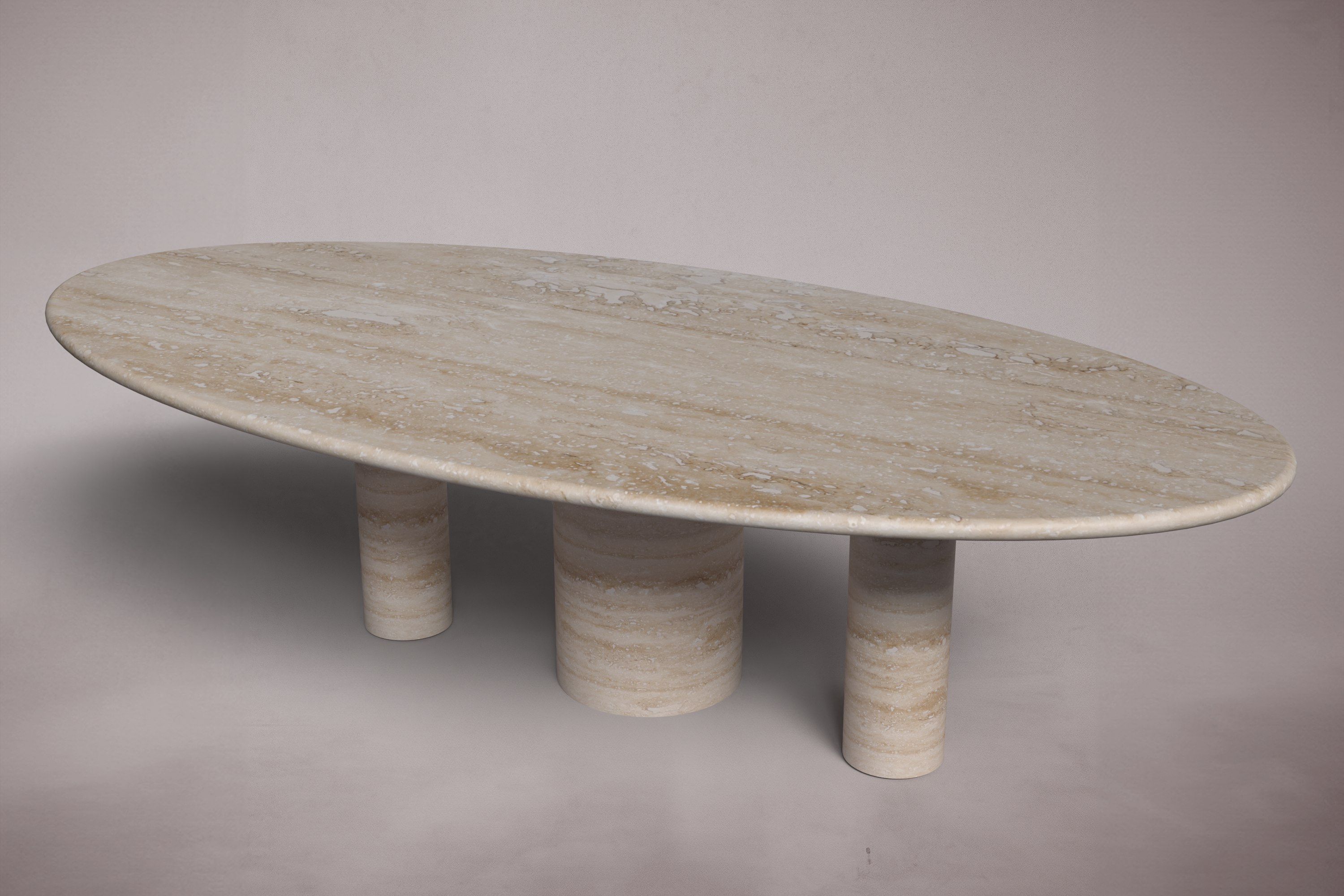 Pietra Tre Travertine Oval Dining Table