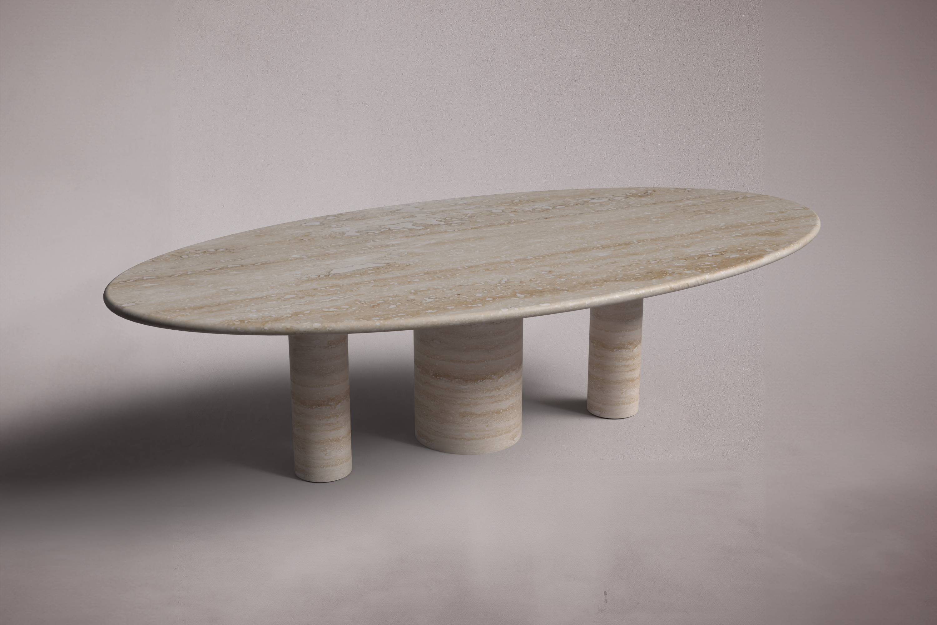 Pietra Tre Travertine Oval Dining Table