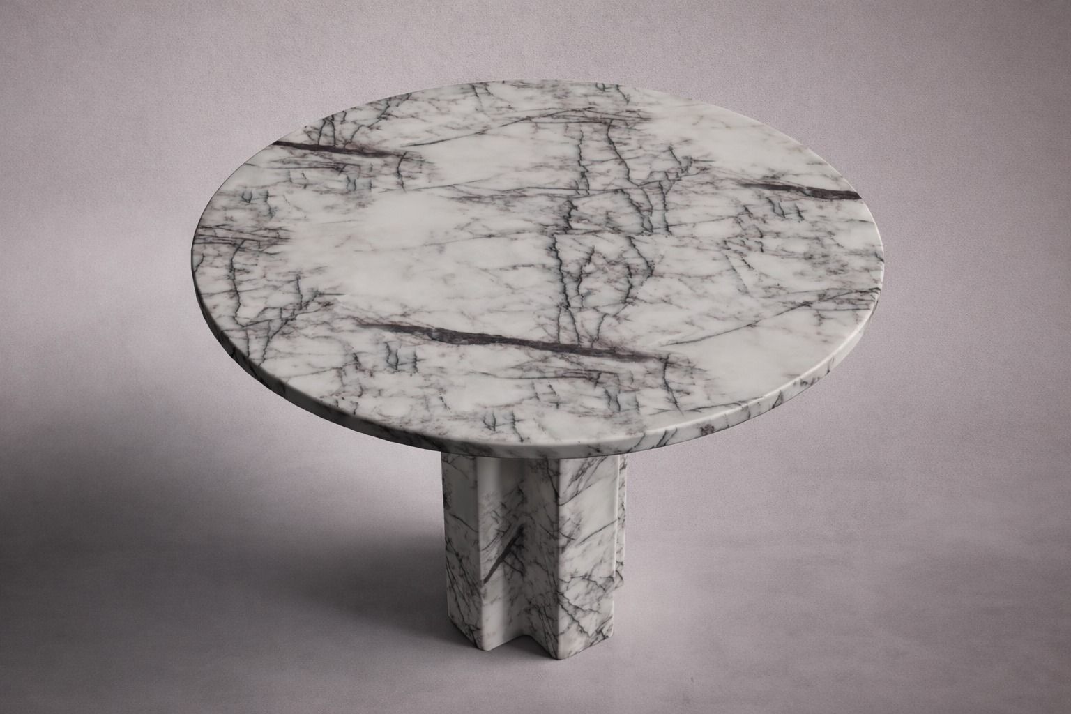 Runder Tisch aus Lilac-Marmor