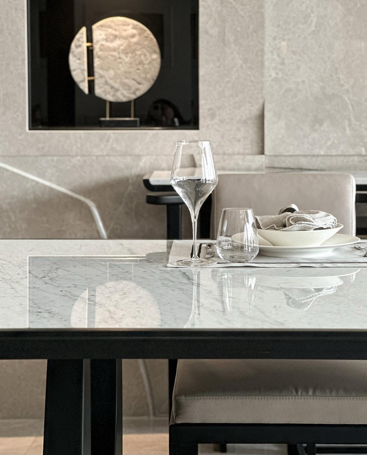 Our Custom Project For Interior Designer - Carrara Marble – A Timeless Choice for Custom Dining & Console Tables