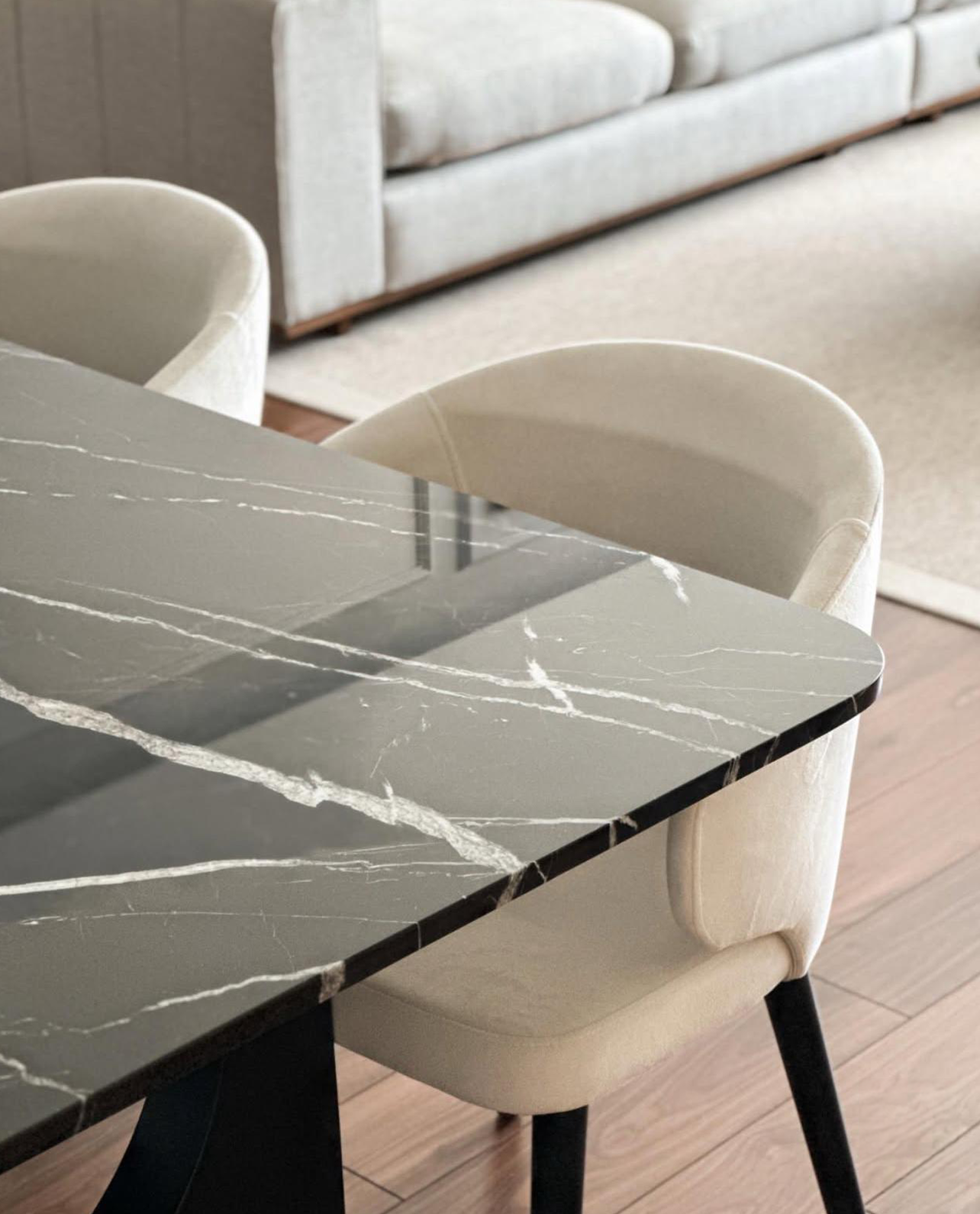 Our Custom Project For Interior Designer - Alexander Black Marble – A Sophisticated Choice for Custom Dining Table Design