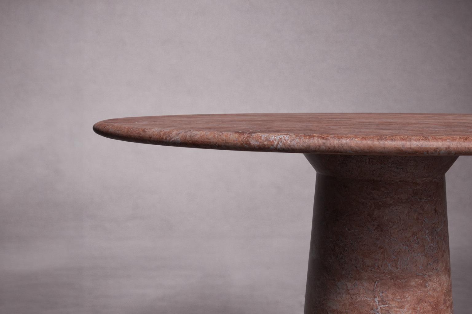 Le Cou Red Travertin Runder Tisch