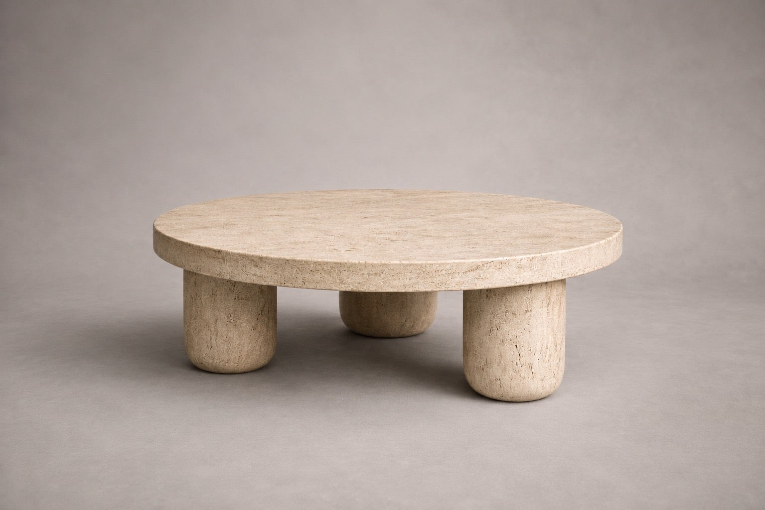 Bora Travertine Round Coffee Table