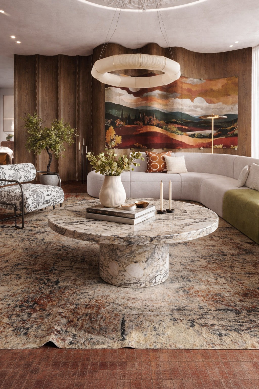 Viola Calacatta Viola Round Marble Coffee Table