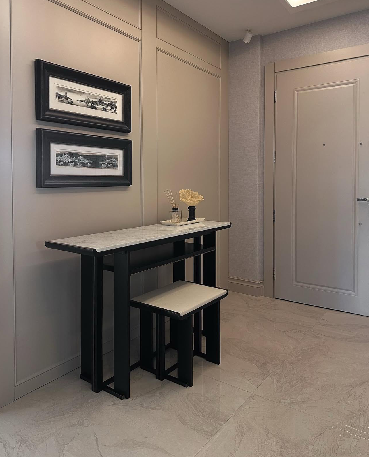 Our Custom Project For Interior Designer - Carrara Marble – A Timeless Choice for Custom Console Tables