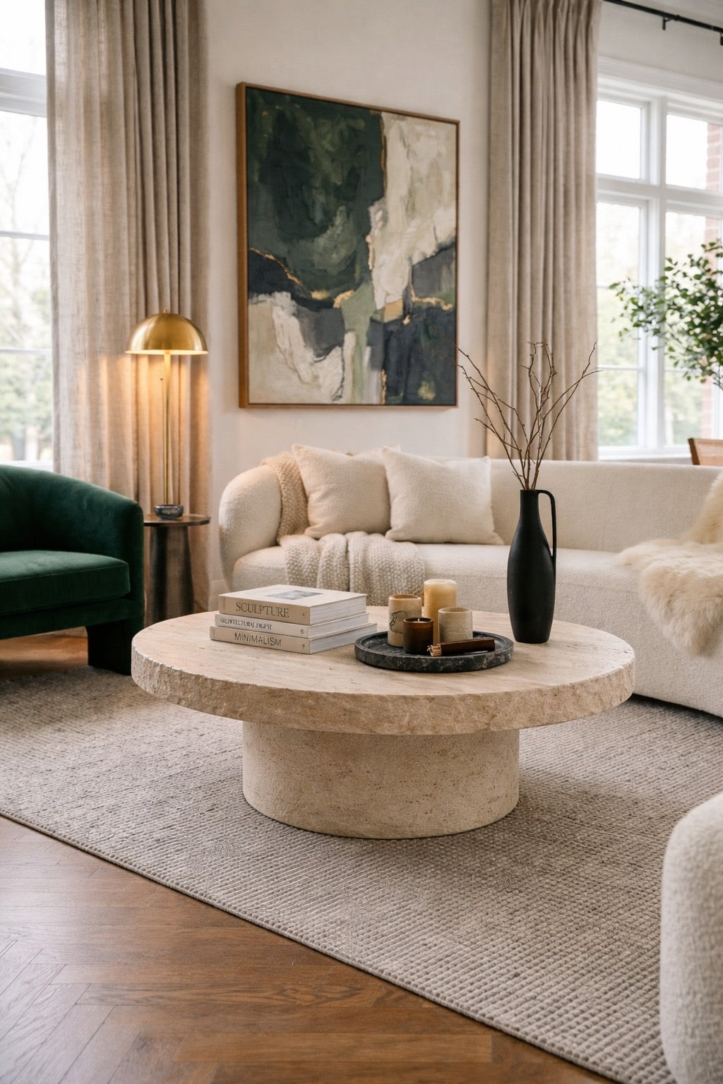 Sedra Travertine Round Coffee Table