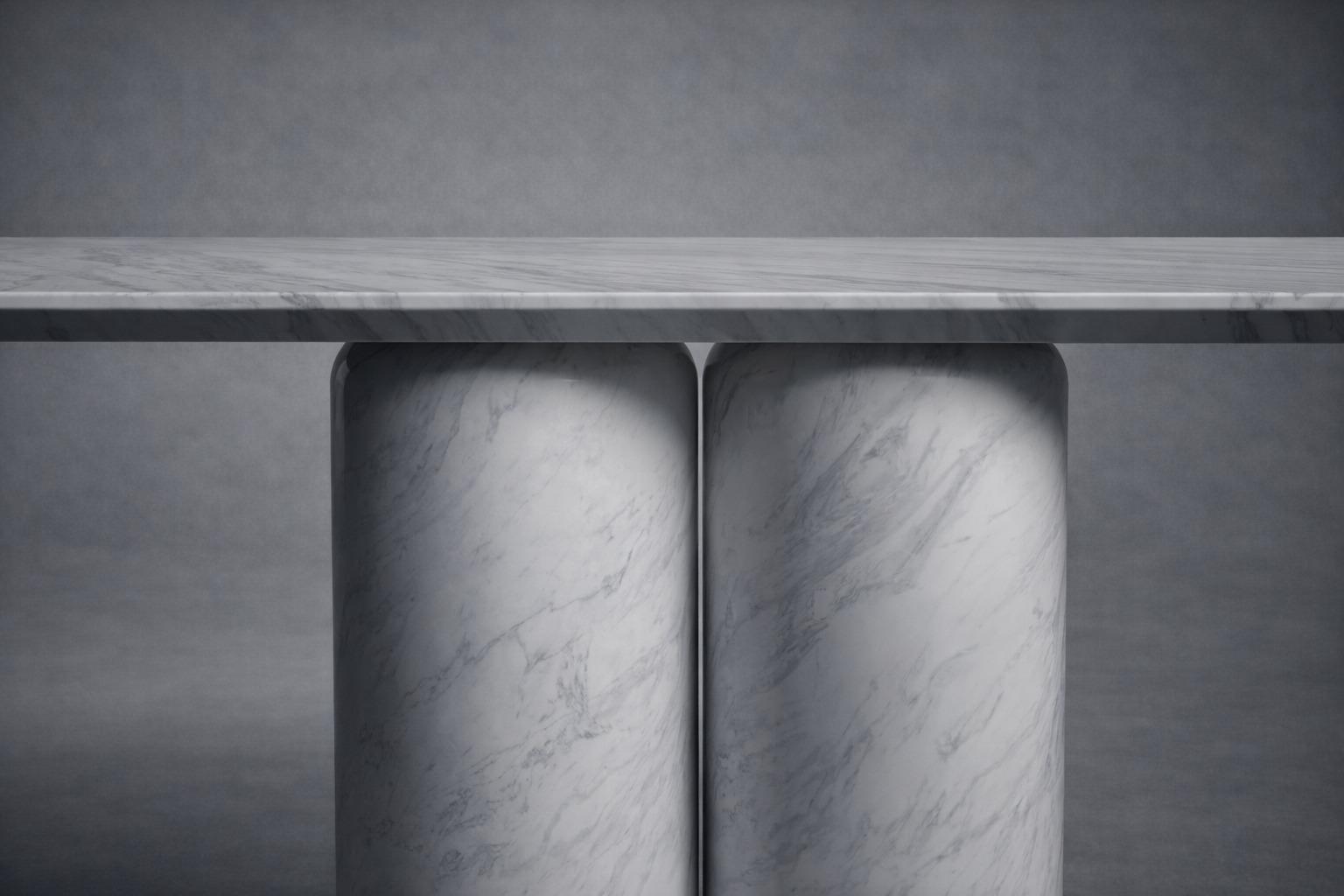 Bullet Italian Carrara Marble Console Table