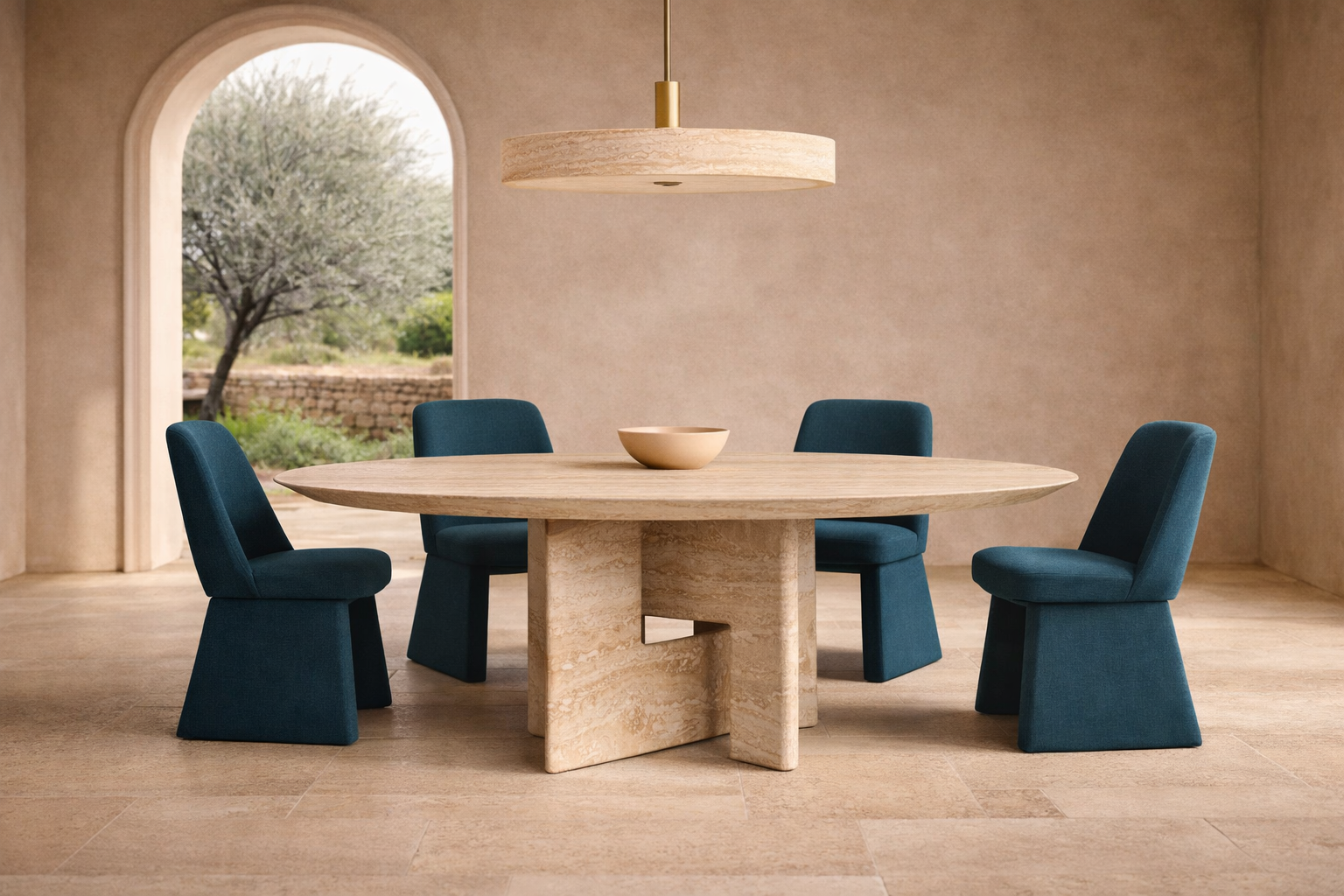 Pietra Tre Italienischer Carrara Marmor Ovaler Esstisch