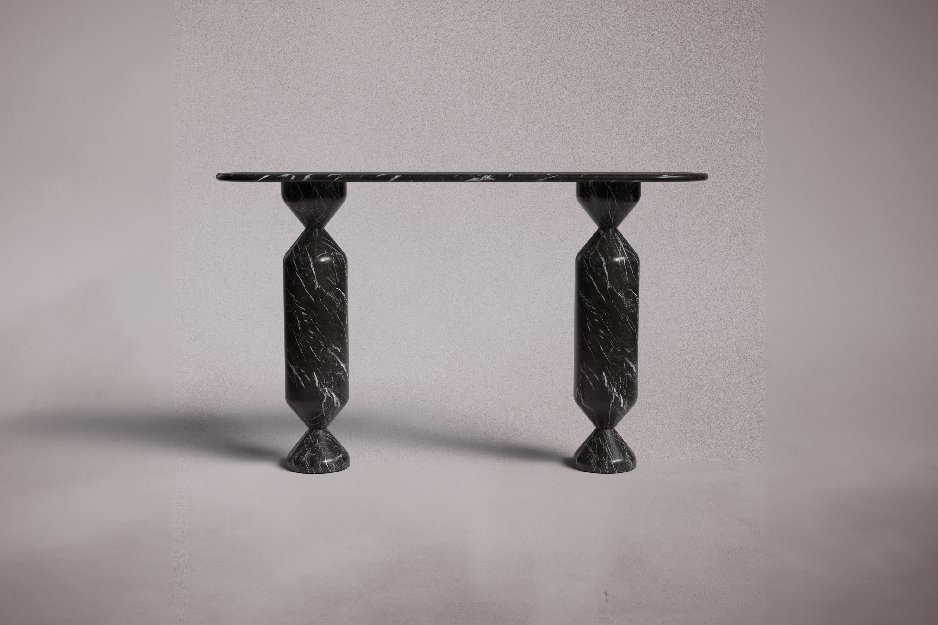 Pyra Alexander Black Marble Console Table