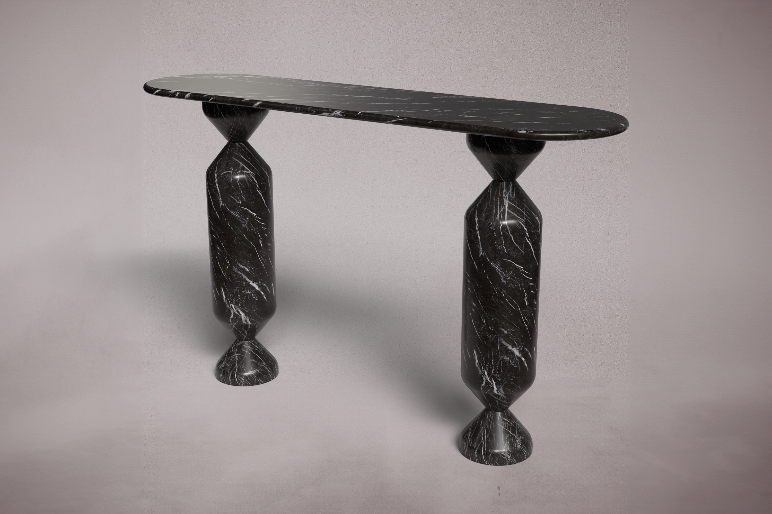 Pyra Alexander Black Marble Console Table