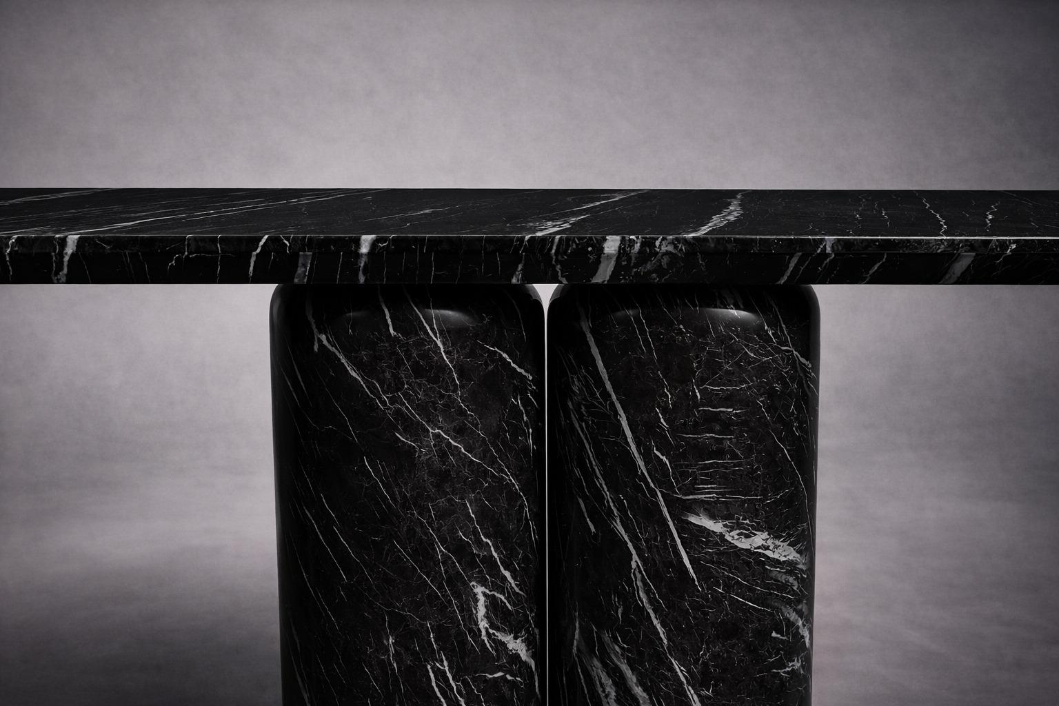 Bullet Alexander Black Marble Console Table