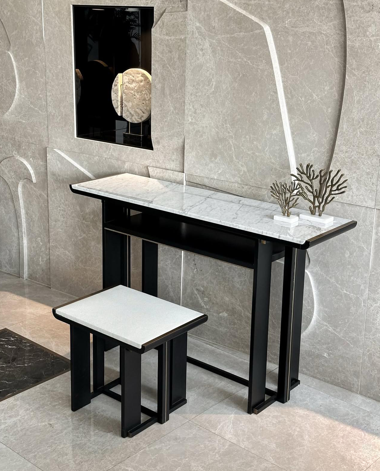 Our Custom Project For Interior Designer - Carrara Marble – A Timeless Choice for Custom Dining & Console Tables