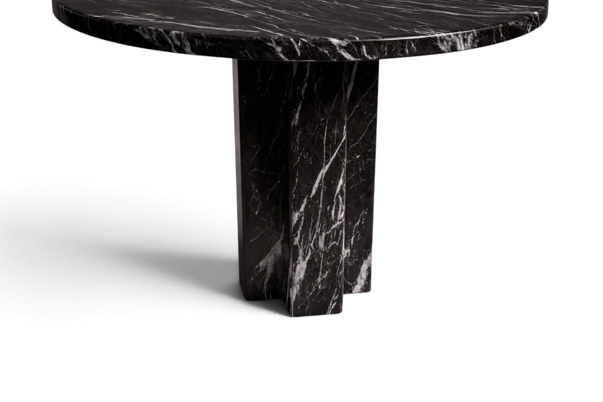 black marble round table. round black marble dining table. black marble entry table. black marble round entry table. black marble hallway table. custom marble dining table. custom marble table. custom black marble dining table.