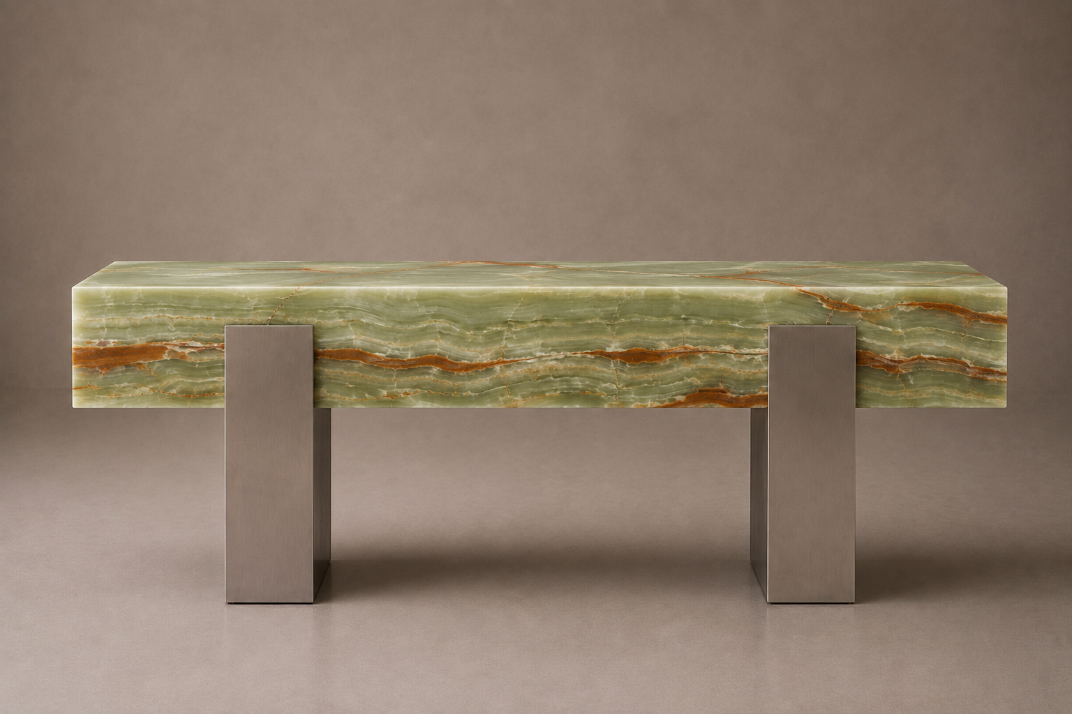 Alba Green Onyx Marble Console Table