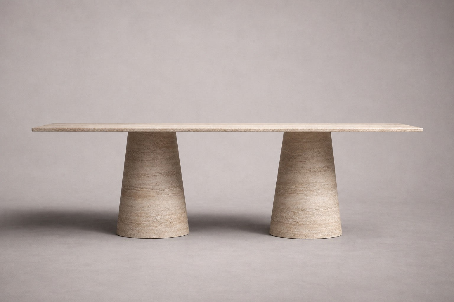 Gibra Rectangular Travertine Dining Table