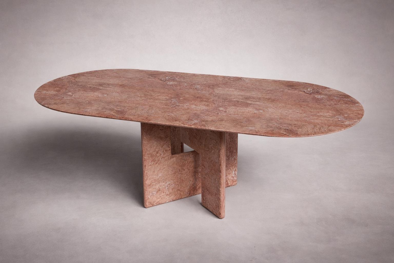 Pietra Tre Italienischer Carrara Marmor Ovaler Esstisch