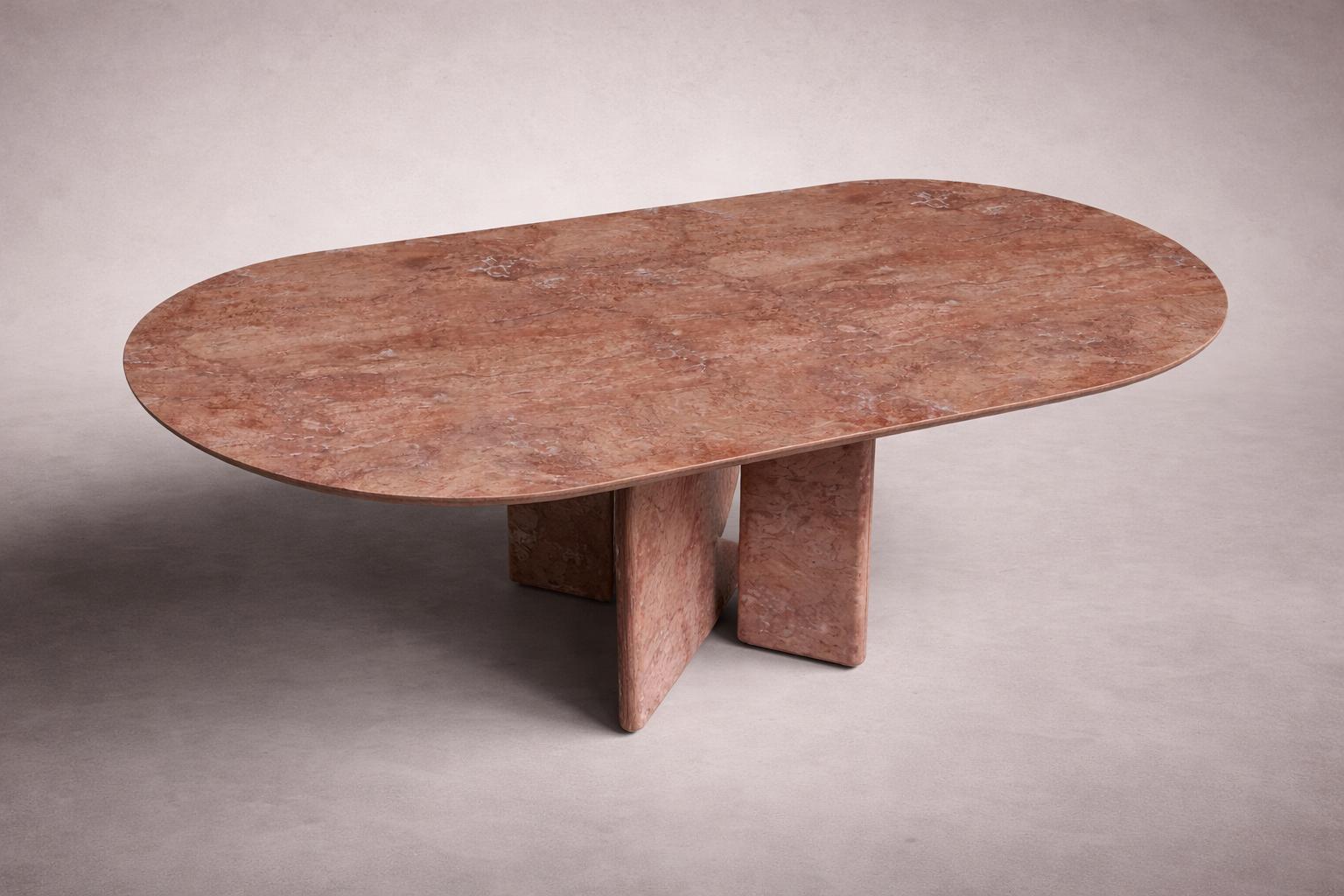 Pietra Tre Italienischer Carrara Marmor Ovaler Esstisch