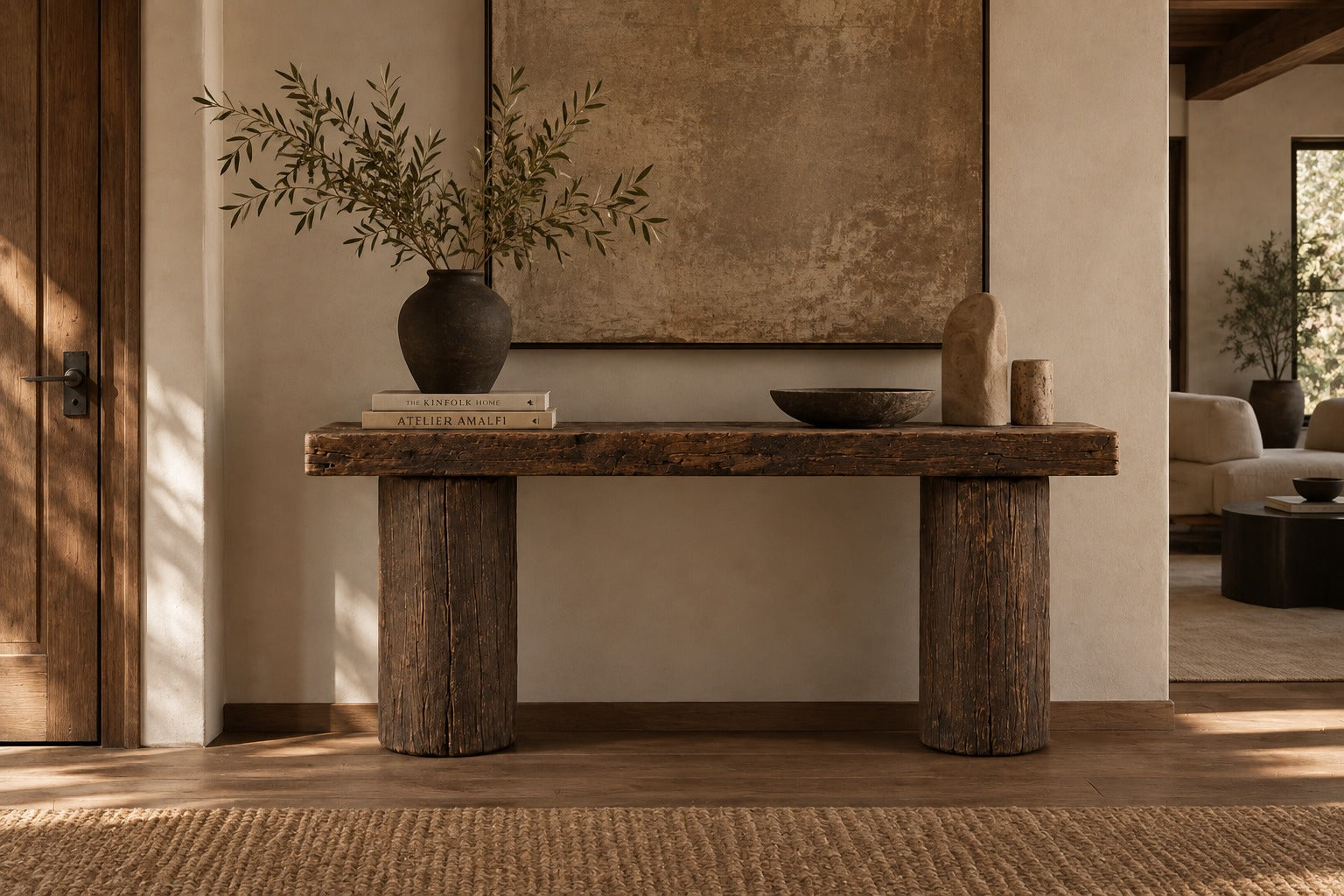 reclaimed wood console table. handmade reclaimed wood console table. custom reclaimed wood console table. solid reclaimed wood console table. rustic reclaimed wood console table. live edge reclaimed wood console table. narrow reclaimed wood console table. reclaimed wood entryway console table. reclaimed wood hallway console table. modern organic reclaimed wood console table.