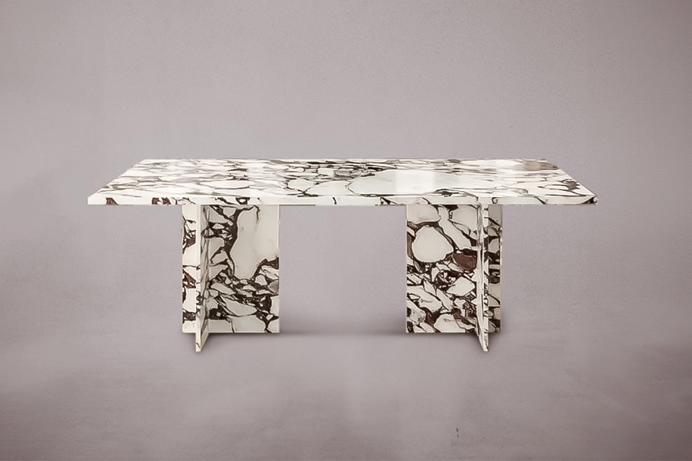 Calacatta Viola Marble Dining Table T Base