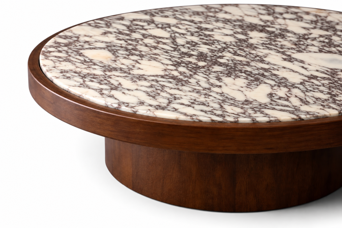 Siena Wood Round Coffee Table