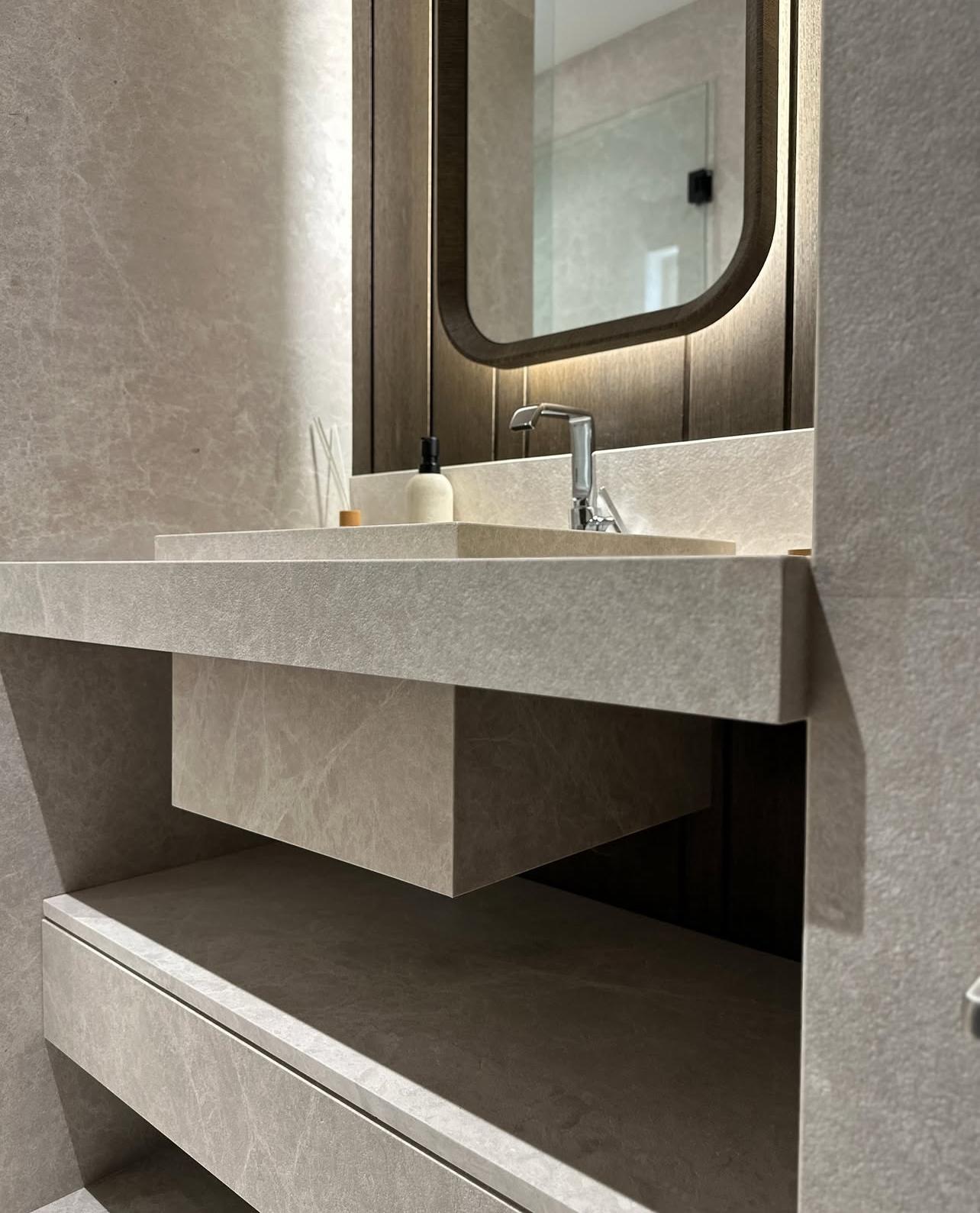 Our Custom Project For Interior Designer - Vizon Beige Marble – A Luxurious Choice for High-End Bathroom Design