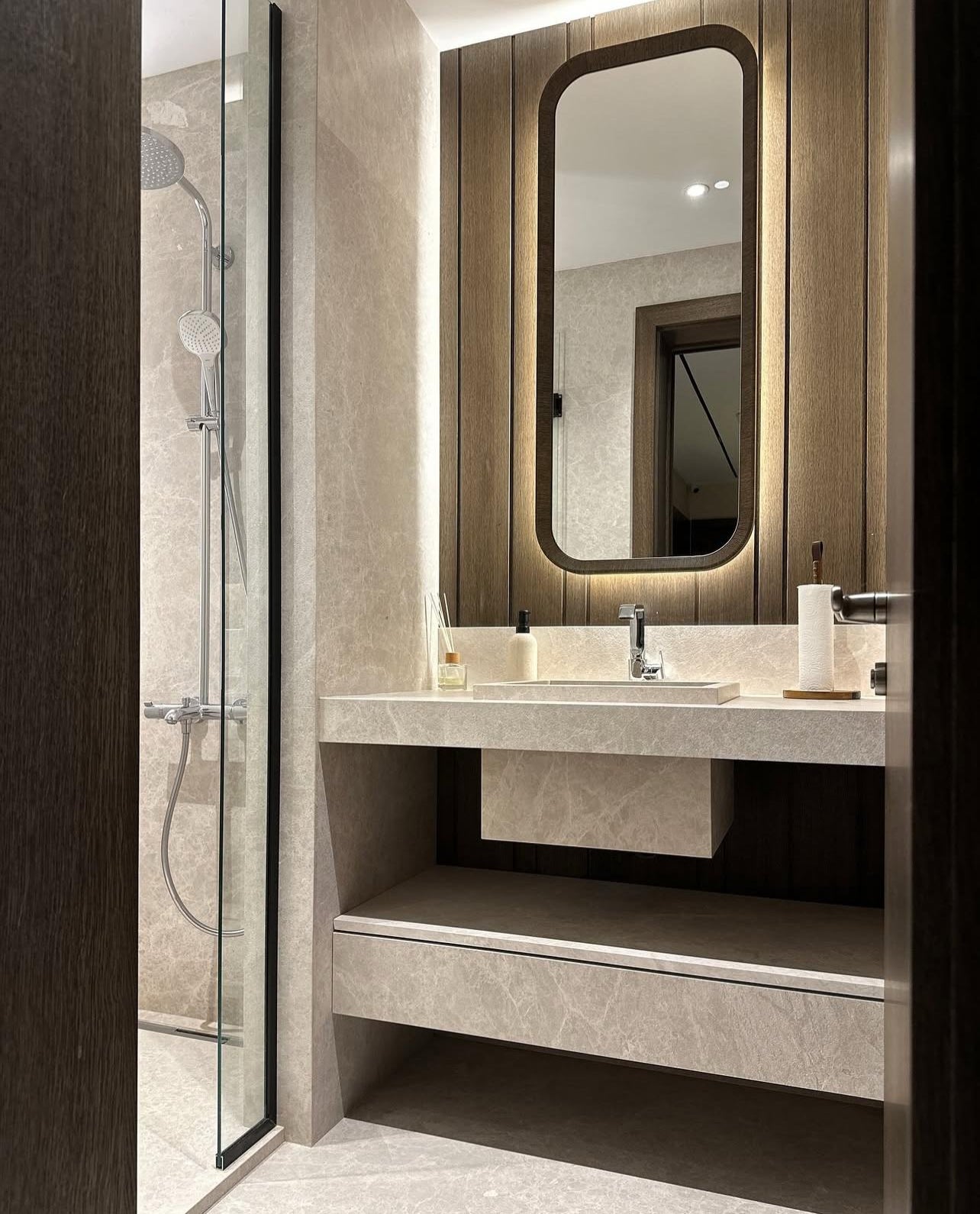 Our Custom Project For Interior Designer - Vizon Beige Marble – A Luxurious Choice for High-End Bathroom Design