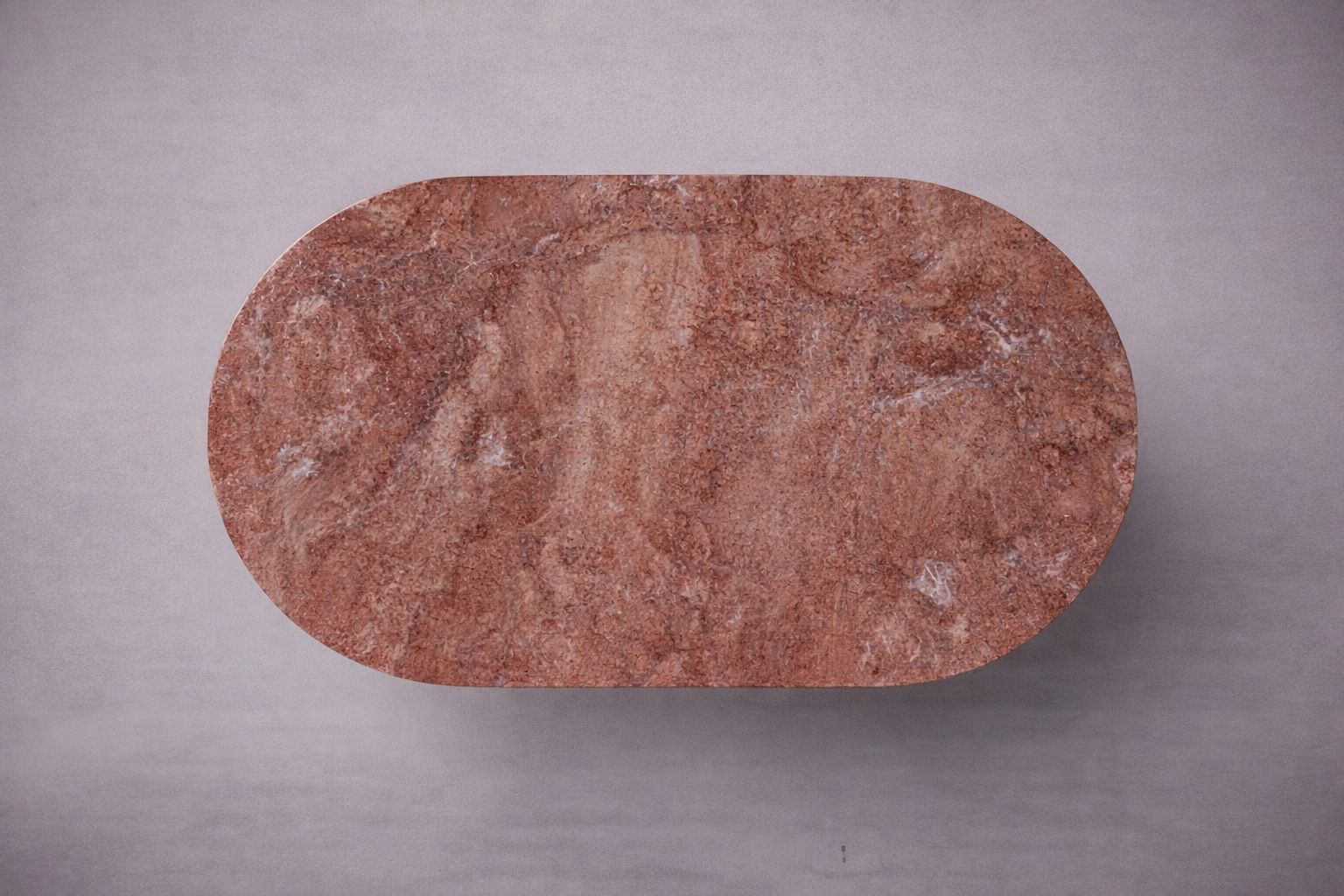 Pilar Red Travertine Oval Coffee Table