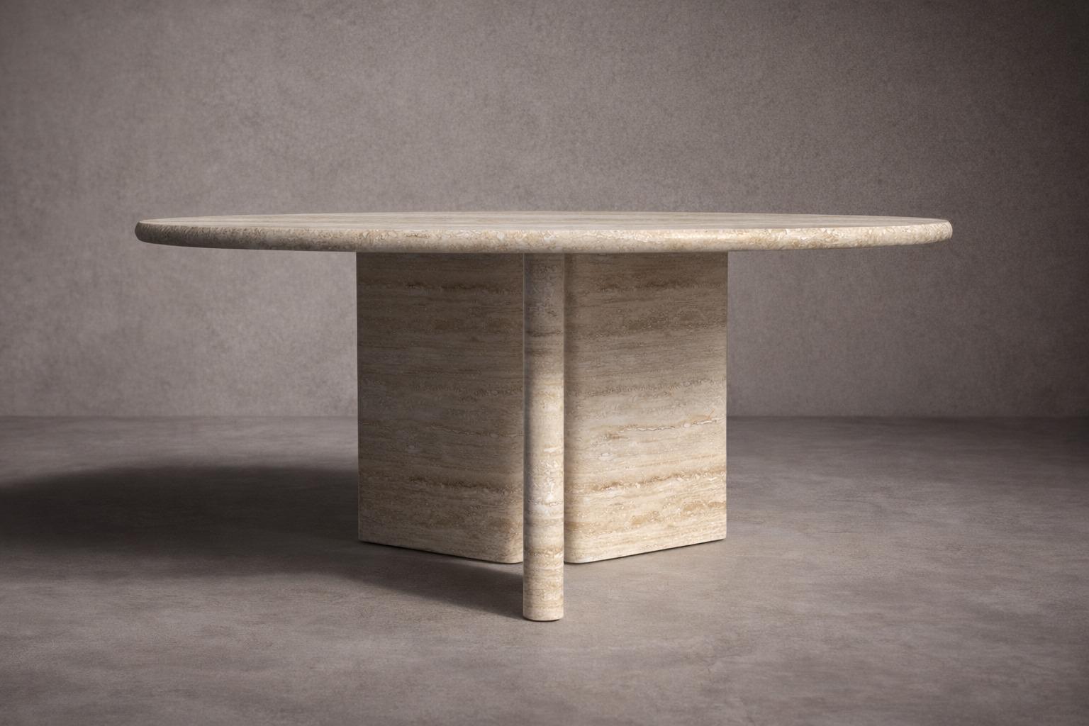 Prism Travertin Runder Esstisch